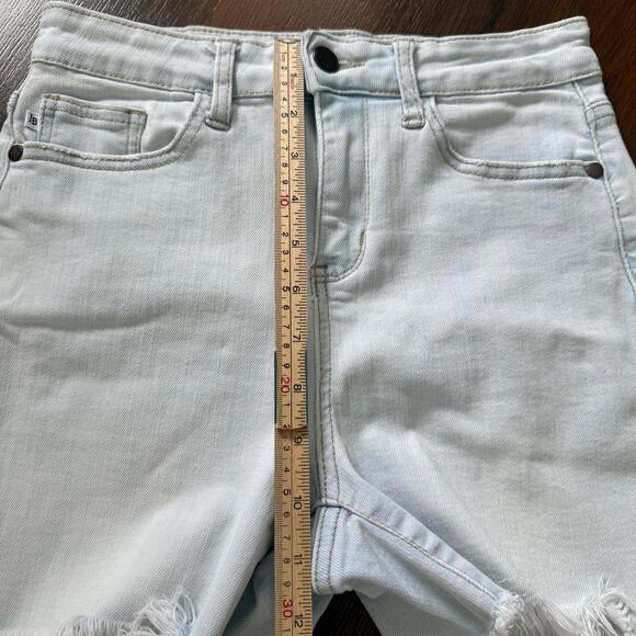 Judy Blue High Waist Bleach Cut Denim Shorts Casual Festival JB150073 Sz S - Picture 3 of 7